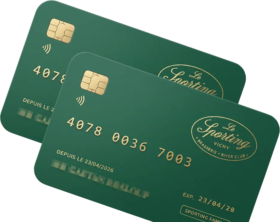 Cartes de membre Sporting Family, vertes et dorées